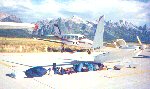 Loading a Cozy - Chris & Cathy Essels prepare to load 423CZ for Labor Day Weekend '95. Jackson, WY - Grand Tentons